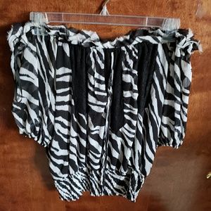 Takara Off the Shoulder Zebra Shirt